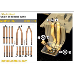 Metallic Details Mdp48007 1/48 Ussr Seat Belts Wwii Aircraft Kit