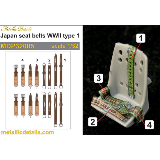 Metallic Details Mdp32005 1/32 Japan Seat Belts Wwii Type 1 Aircraft Accessories