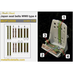 Metallic Details Mdp32008 1/32 Japan Seat Belts Wwii Type 4 Aircraft Accessories