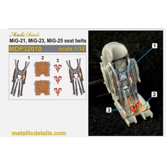 Metallic Details Mdp32010 1/32 Mig21 Mig23 Mig25 Seat Belts