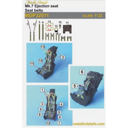 Metallic Details Mdp32011 1/32 Mk7 Ejection Seat Seat Belts Aircraft Accessories