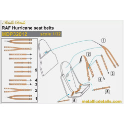 Metallic Details Mdp32012 1/32 Raf Hurricane Seat Belts Aircraft Accessories