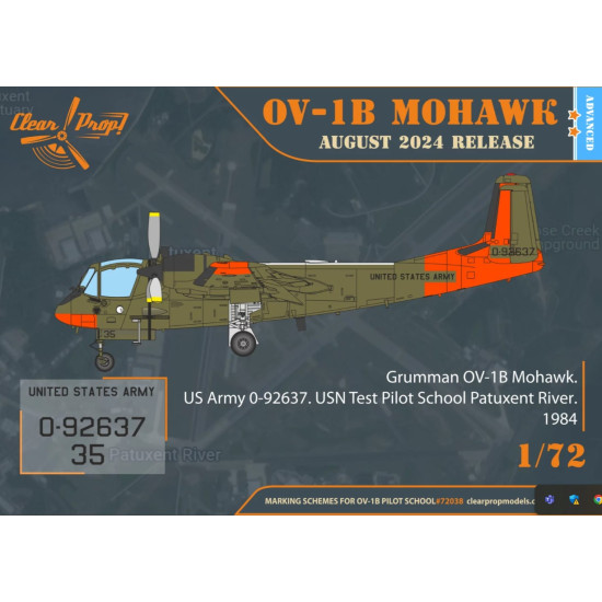 Clear Prop 72038 1/72 Ov 1b Mohawk Pilot School Plastic Model Aircraft