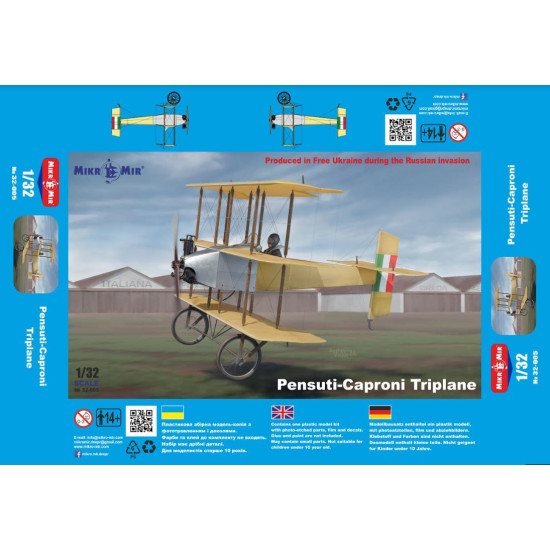 Mikro Mir 32-005 1/32 Pensuti Caproni Triplane Plastic Model Kit