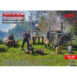 Icm 35618 1/35 Feldkuche Wwii German Field Kitchen With Cooks