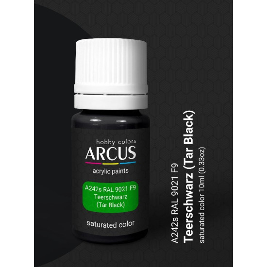 Arcus A242 Acrylic Paint Ral 9021 F9 Teerschwarz Saturated Color