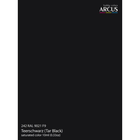 Arcus A242 Acrylic Paint Ral 9021 F9 Teerschwarz Saturated Color