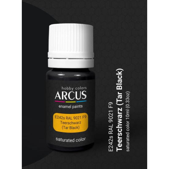 Arcus 242 Enamel Paint Ral 9021 F9 Teerschwarz Saturated Color