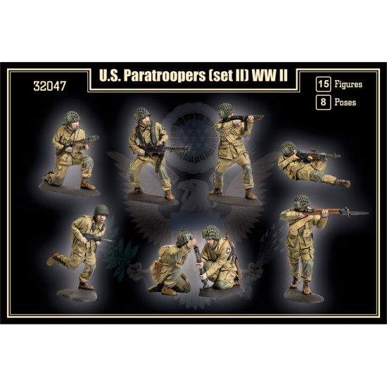 Mars Figures 32047 1/32 Us Paratroopers Ww Ii Set 2 15 Figures