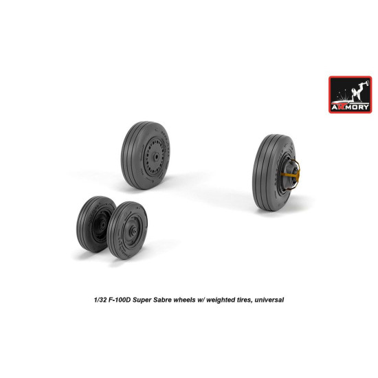 Armory Aw32303 1/32 F-100d Super Sabre Wheels W/ Weighted Tires