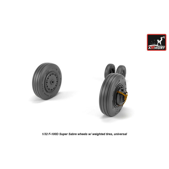 Armory Aw32303 1/32 F-100d Super Sabre Wheels W/ Weighted Tires