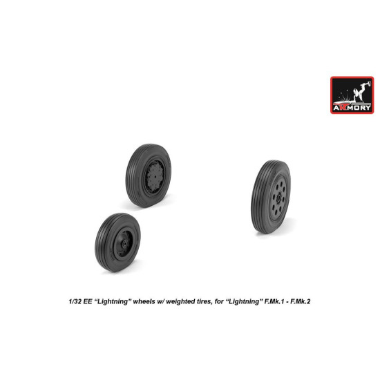 Armory Aw32401 1/32 Ee Lightning Wheels W/ Weighted Tires Early