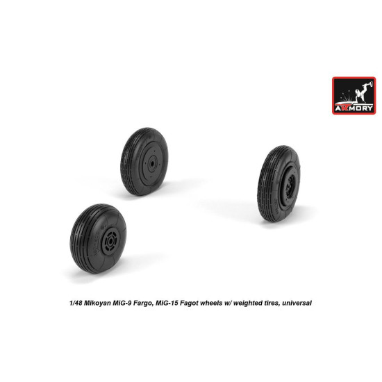 Armory Aw48032 1/48 Mikoyan Mig-9 Fargo / Mig-15 Fagot Early Wheels W/ Weighted Tires Armory Aw48032 1/48 Mikoyan Mig-9 Fargo / Mig-15 Fagot Early Wheels W/ Weighted Tires