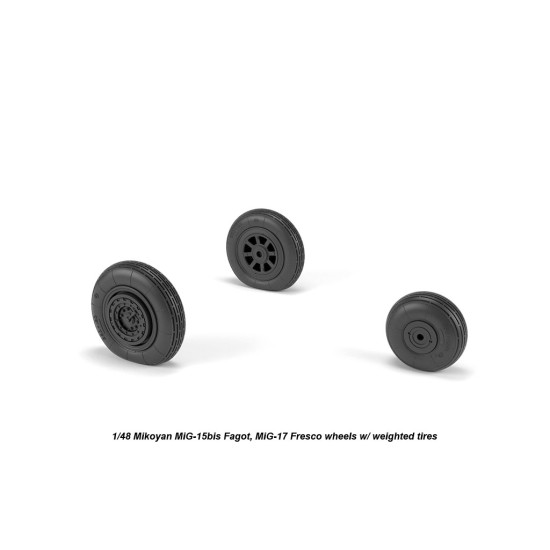Armory Aw48033 1/48 Mikoyan Mig-15bis Fagot Late / Mig-17 Fresco Wheels W/ Weighted Tires