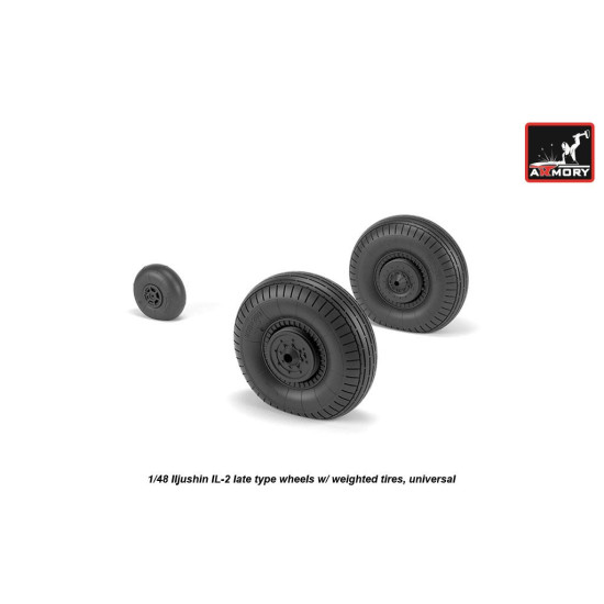 Armory Aw48035 1/48 Iljushin Il-2 Bark Late Type Wheels W/ Weighted Tires