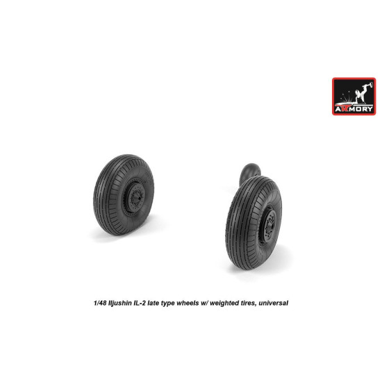 Armory Aw48035 1/48 Iljushin Il-2 Bark Late Type Wheels W/ Weighted Tires