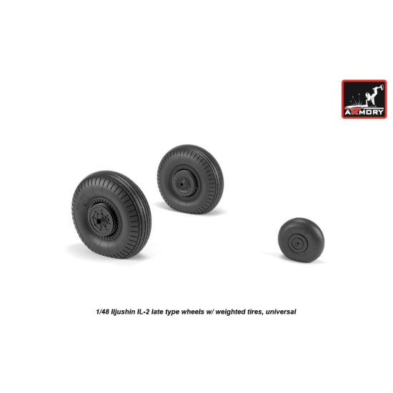 Armory Aw48035 1/48 Iljushin Il-2 Bark Late Type Wheels W/ Weighted Tires