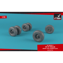 Armory Aw48311 1/48 Ch-47 Chinook Wheels W/ Weighted Tires