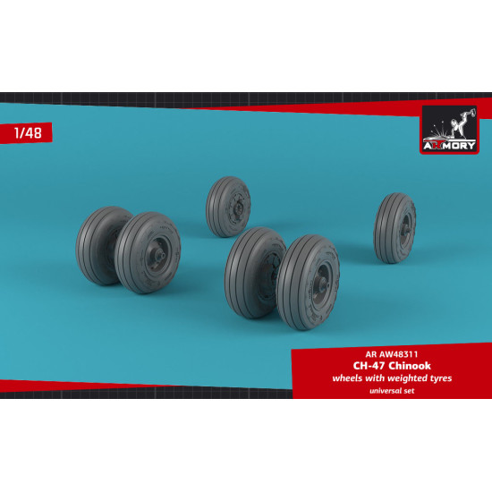 Armory Aw48311 1/48 Ch-47 Chinook Wheels W/ Weighted Tires