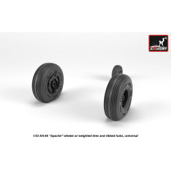 Armory Aw32312 1/32 Ah-64 Apache Wheels W/ Weighted Tires Ribbed Hubs