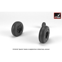 Armory Aw35304 1/35 Ah-64 Apache Wheels W/ Weighted Tires Ribbed Hubs