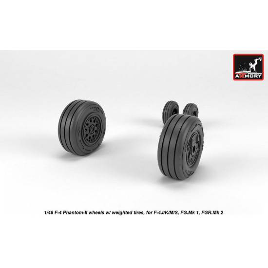 Armory Aw48325 1/48 F-4 Phantom-ii Wheels W/ Weighted Tires Late