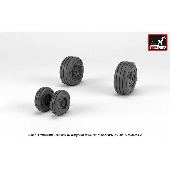 Armory Aw48325 1/48 F-4 Phantom-ii Wheels W/ Weighted Tires Late