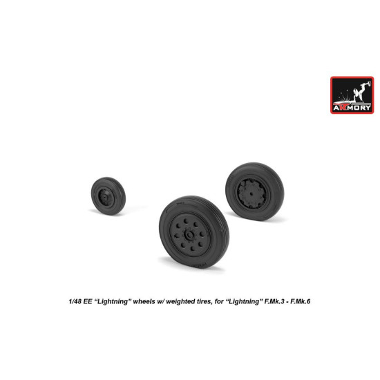 Armory Aw48408 1/48 Ee Lightning Wheels W/ Weighted Tires Late