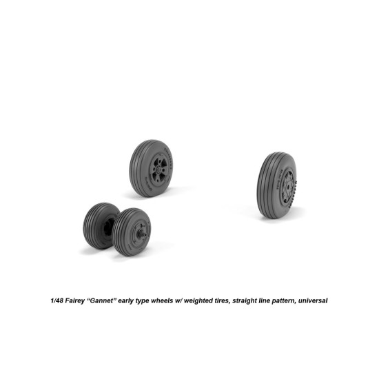 Armory Aw48410 1/48 Fairey Gannet Early Type Wheels W/ Weighted Tires Of Straight Tire Pattern