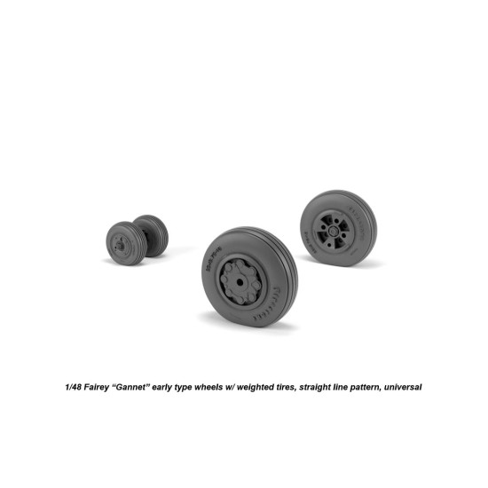 Armory Aw48410 1/48 Fairey Gannet Early Type Wheels W/ Weighted Tires Of Straight Tire Pattern