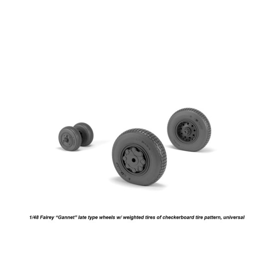 Armory Aw48411 1/48 Fairey Gannet Late Type Wheels W/ Weighted Tires Of Checkerboard Tire Pattern