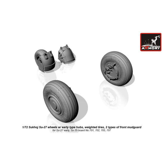 Armory Aw72032b 1/72 Sukhoj Su-27 Flanker Wheels