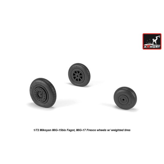 Armory Aw72054 1/72 Mikoyan Mig-15bis Fagot Late Mig-17 Fresco Wheels W/ Weighted Tires