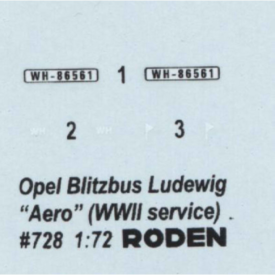 Opel Blitzbus Ludewig Aero WWII service 1/72 Roden 728