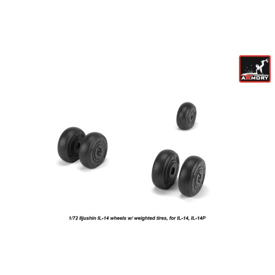 Armory Aw72059 1/72 Iljushin Il-14 Crate Wheels W/ Weighted Tires