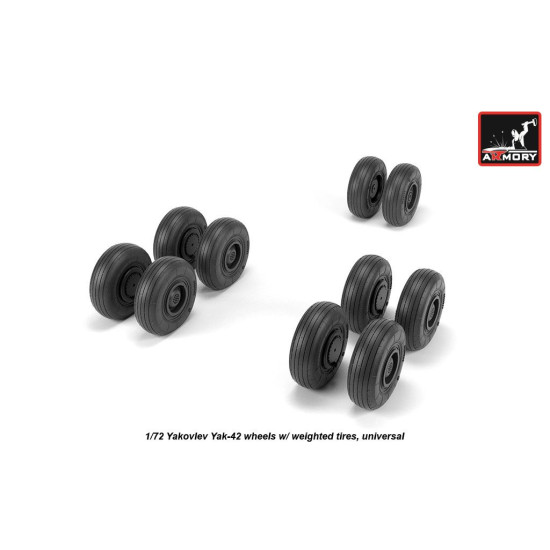 Armory Aw72061 1/72 Yakovlev Yak-42 Clobber Wheels W/ Weighted Tires