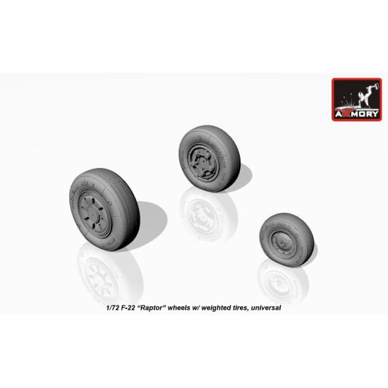 Armory Aw72315 1/72 F-22 Raptor Wheels W/ Weighted Tyres