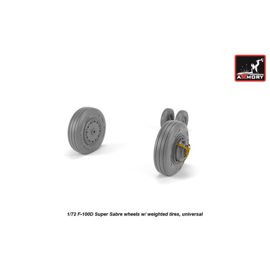 Armory Aw72319 1/72 F-100d Super Sabre Wheels W/ Weighted Tyres