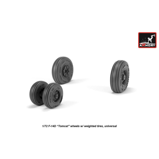 Armory Aw72332 1/72 F-14d Tomcat Late Type Wheels W/ Weighted Tires