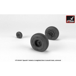 Armory Aw72335 1/72 Ah-64 Apache Wheels W/ Weighted Tires Smooth Hubs