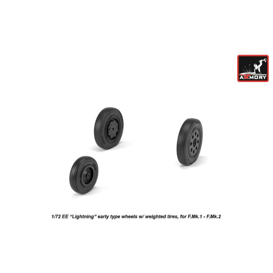 Armory Aw72409 1/72 Ee Lightning Wheels W/ Weighted Tires Early