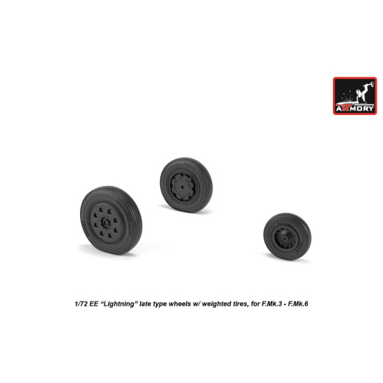 Armory Aw72410 1/72 Ee Lightning Wheels W/ Weighted Tires Late