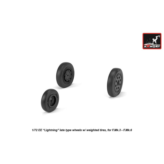 Armory Aw72410 1/72 Ee Lightning Wheels W/ Weighted Tires Late