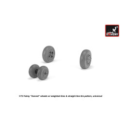 Armory Aw72412 1/72 Fairey Gannet Early Type Wheels W/ Weighted Tires Of Straight Tire Pattern