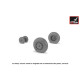 Armory Aw72413 1/72 Fairey Gannet Late Type Wheels W/ Weighted Tires Of Checkerboard Tire Pattern