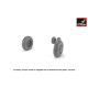 Armory Aw72413 1/72 Fairey Gannet Late Type Wheels W/ Weighted Tires Of Checkerboard Tire Pattern