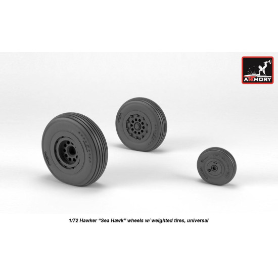 Armory Aw72417 1/72 Hawker Sea Hawk Wheels With Weighted Tires