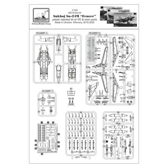 Armory 14703 1/144 Sukhoj Su-24m Fencer Ukrainian Modern Pixel Camo