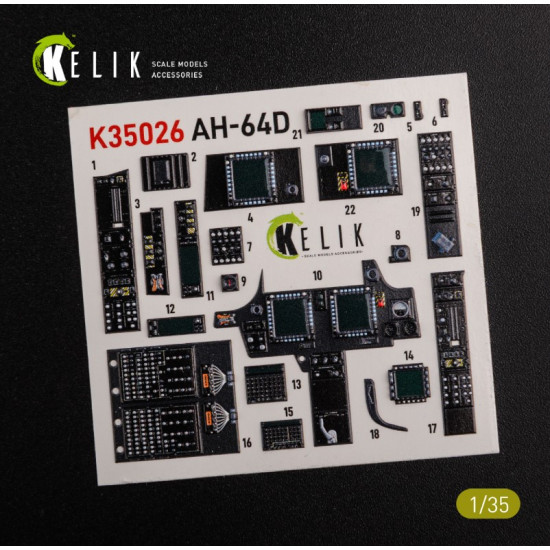 Kelik K35026 1/35 Ah 64d Apache Interior 3d Decals For Meng Kit