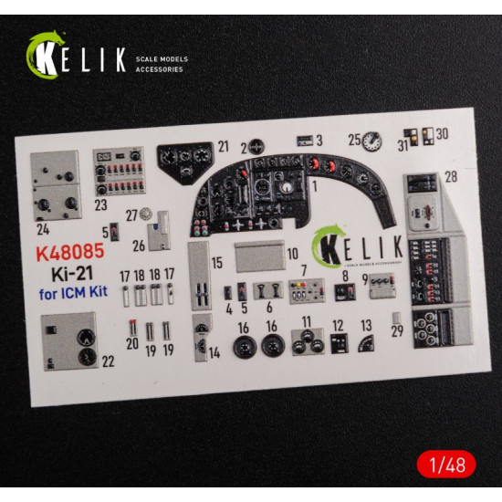 Kelik K48085 1/48 Ki 21 Interior 3d Decals For Icm Kit